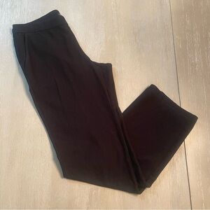 Eileen Fisher black Crepe Straight Leg Pull On Elastic Waist Pant Womens Size M